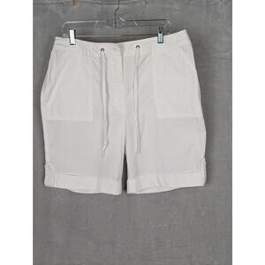 Studio Works White shorts Sz 16100% cotton Waist 36"Ins9.25"Hips 45" Rise12"EUC